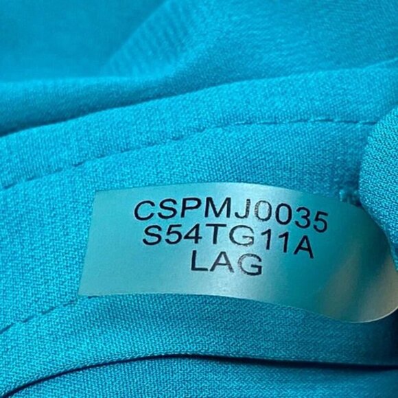 Calvin Klein Career Blouse Women's XL Marine Green Sleeveless Tie-Front Top EUC - Picture 5 of 7